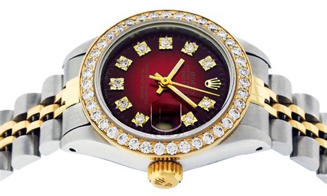 Rolex Ladies 2 Tone 14K Red Vignette VS Diamond